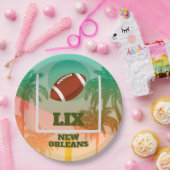 Palmbomen en Football Uprights Party Papieren Bordje (Feest)