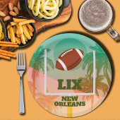 Palmbomen en Football Uprights Party Papieren Bordje