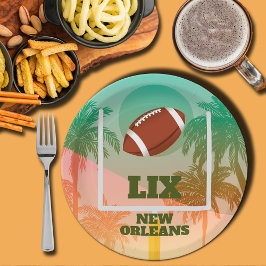 Palmbomen en Football Uprights Party Papieren Bordje