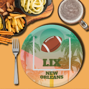 Palmbomen en Football Uprights Party Papieren Bordje