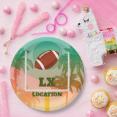 Palmbomen en Football Uprights Party Papieren Bordje (Feest)