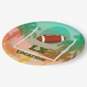 Palmbomen en Football Uprights Party Papieren Bordje (Gekanteld)