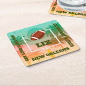 Palmbomen en Footballs Kartonnen Onderzetters (Schuin)