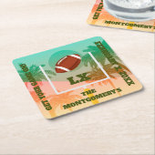 Palmbomen en Footballs Kartonnen Onderzetters (Schuin)