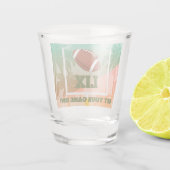 Palmbomen en Footballs Shot Glas (Achterkant)