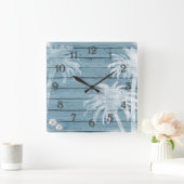 Palmbomen en goudhaken vierkante klok (Huis)