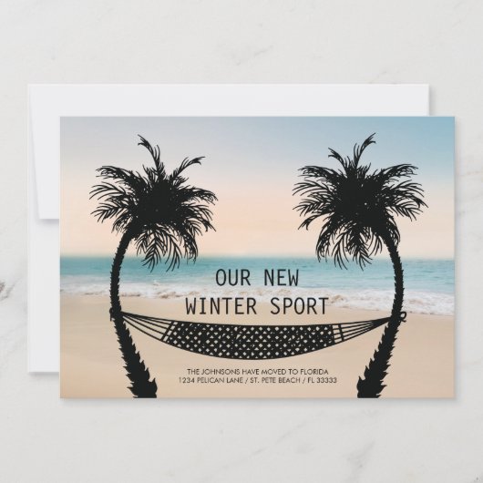 Palmbomen en hangmat op Florida Beach Bewegen Aankondiging (Voorkant)