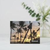Palmbomen en Hawaiaanse zonsondergang Briefkaart (Staand voorkant)