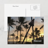 Palmbomen en Hawaiaanse zonsondergang Briefkaart (Voorkant / Achterkant)