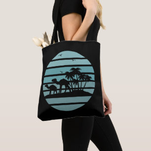 Palmbomen en kamelen tote bag