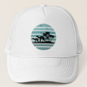 Palmbomen en kamelen trucker pet (Voorkant)