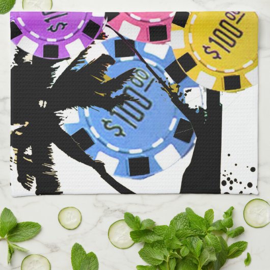 PALMBOMEN EN KEUPEN THEEDOEK (Gevouwen)