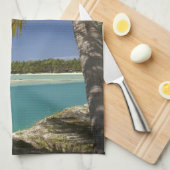 Palmbomen en lagune, Musket Cove Island Resort Theedoek (Quarter Fold)