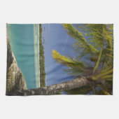 Palmbomen en lagune, Musket Cove Island Resort Theedoek (Horizontaal)