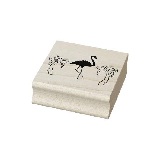 Palmbomen en lamingos rubberstempel (Stempel)