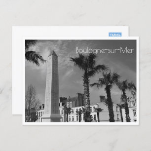 Palmbomen en Obelisk, Boulogne-sur-Mer, Frankrijk Briefkaart