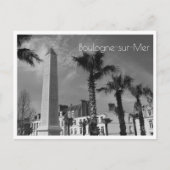 Palmbomen en Obelisk, Boulogne-sur-Mer, Frankrijk Briefkaart (Voorkant)