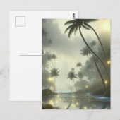 Palmbomen en Ocean Foggy Day Briefkaart (Voorkant / Achterkant)