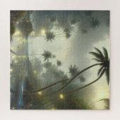 Palmbomen en Ocean Foggy Day Legpuzzel (Horizontaal)