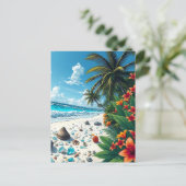 Palmbomen en Ocean Shore Gezegde Hi Briefkaart (Staand voorkant)