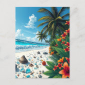 Palmbomen en Ocean Shore Gezegde Hi Briefkaart (Voorkant)