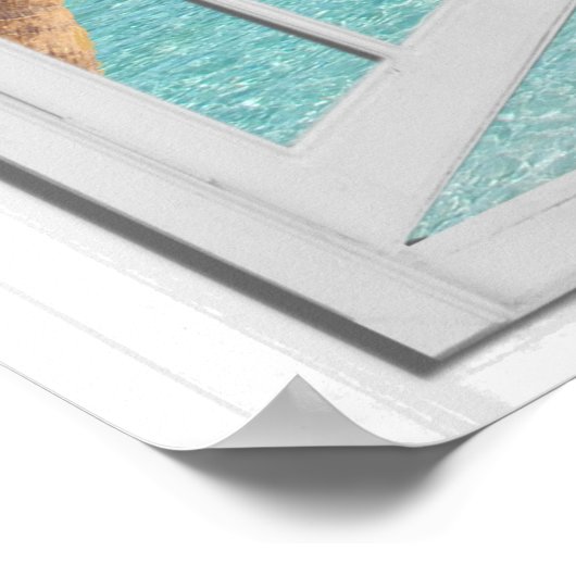 Palmbomen en Ocean Uitzicht Faux Poster (Hoek)