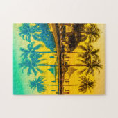 Palmbomen en poolpuzzel legpuzzel (Horizontaal)