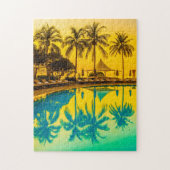 Palmbomen en poolpuzzel legpuzzel (Verticaal)