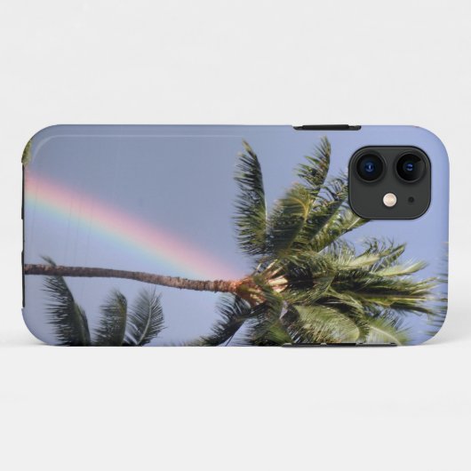 Palmbomen en regenboog Case-Mate iPhone case (Achterkant (horizontaal))