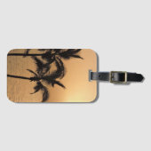 Palmbomen en Romantische zonnebank Bagagelabel (Voorkant (horizontaal))