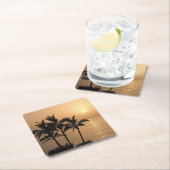 Palmbomen en Romantische zonnebank Kartonnen Onderzetters (Insitu)