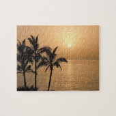 Palmbomen en Romantische zonnebank Legpuzzel (Horizontaal)