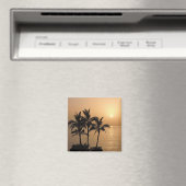 Palmbomen en Romantische zonnebank Magneet (Insitu (Vaatwasser))