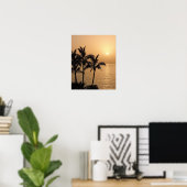 Palmbomen en Romantische zonnebank Poster (Thuiskantoor)