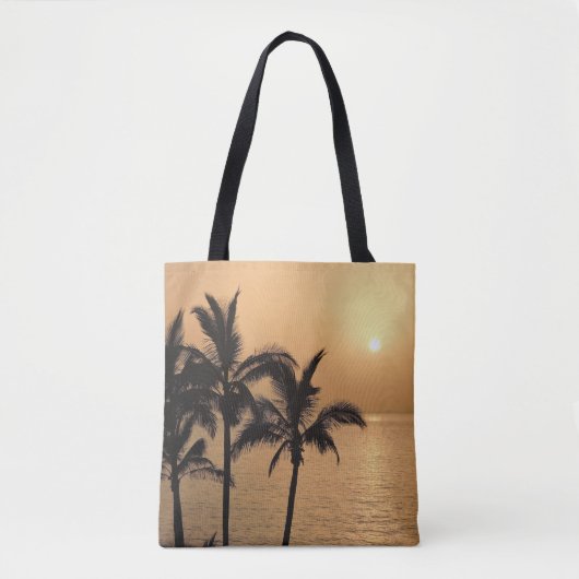 Palmbomen en Romantische zonnebank Tote Bag (Voorkant)