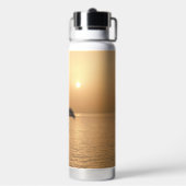 Palmbomen en Romantische zonnebank Waterfles (Achterkant)