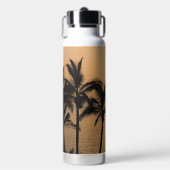 Palmbomen en Romantische zonnebank Waterfles (Voorkant)