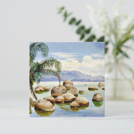 Palmbomen en rotsen in de Baai van Rio, Brazilië Kaart (Staand voorkant)