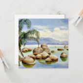 Palmbomen en rotsen in de Baai van Rio, Brazilië Kaart (Voorkant / Achterkant in situ)