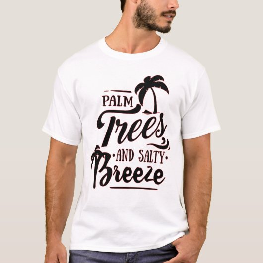 PALMBOMEN EN SALTY BREEZE - BEACH LOVER T-SHIRT (Voorkant)