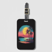 Palmbomen en strand bagagelabel (Voorkant (verticaal))