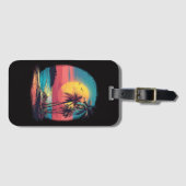 Palmbomen en strand bagagelabel (Voorkant (horizontaal))