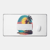 Palmbomen en strand bureaumat (Keyboard & Muis)