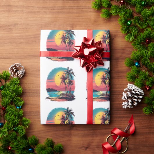 Palmbomen en strand cadeaupapier (Feestdagen Geschenken)