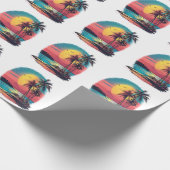 Palmbomen en strand cadeaupapier (Hoek)