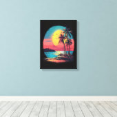 Palmbomen en strand canvas afdruk (Insitu (Houten vloer))