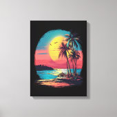 Palmbomen en strand canvas afdruk (Voorkant)