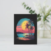 Palmbomen en strand feestdagenkaart (Staand voorkant)