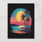 Palmbomen en strand feestdagenkaart (Voorkant)