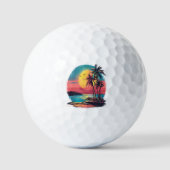 Palmbomen en strand golfballen (Voorkant)